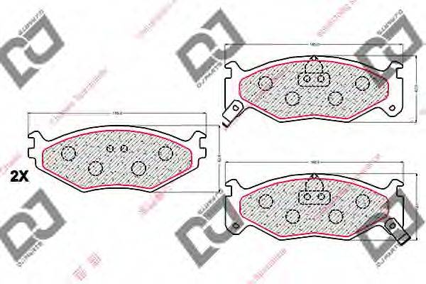 DJ PARTS BP2055 Комплект гальмівних колодок, дискове гальмо