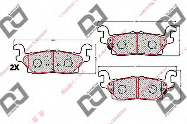 DJ PARTS BP2070 Комплект гальмівних колодок, дискове гальмо