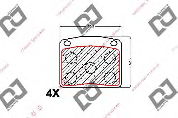 DJ PARTS BP1730 Комплект гальмівних колодок, дискове гальмо