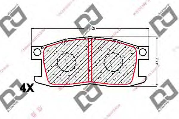 DJ PARTS BP1735 Комплект гальмівних колодок, дискове гальмо