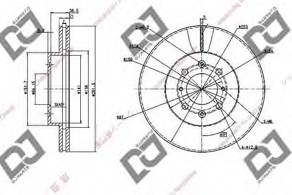 DJ PARTS BD1045 гальмівний диск