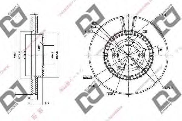 DJ PARTS BD1046 гальмівний диск