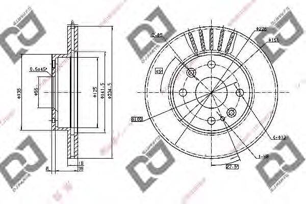 DJ PARTS BD1050 гальмівний диск