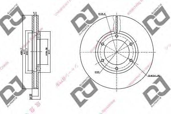 DJ PARTS BD1065 гальмівний диск