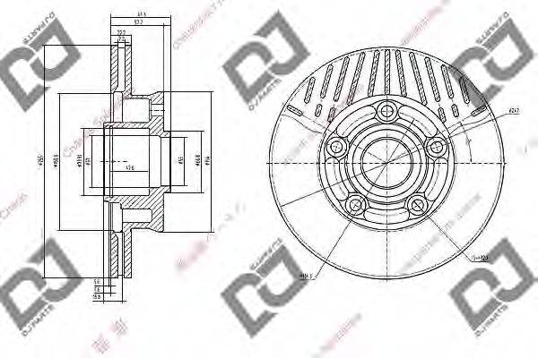 DJ PARTS BD1053 гальмівний диск