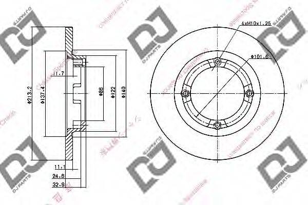 DJ PARTS BD1073 гальмівний диск