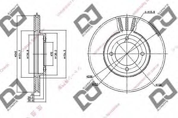 DJ PARTS BD1095 гальмівний диск