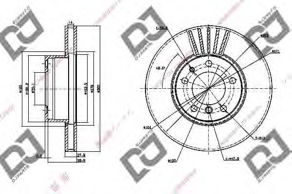 DJ PARTS BD1155 гальмівний диск