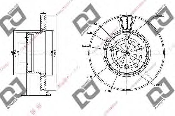 DJ PARTS BD1160 гальмівний диск