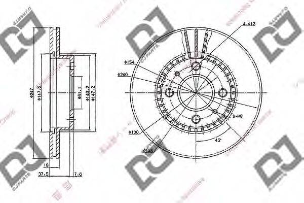 DJ PARTS BD2035 гальмівний диск