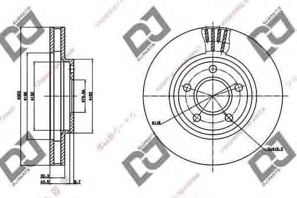 DJ PARTS BD1207 гальмівний диск