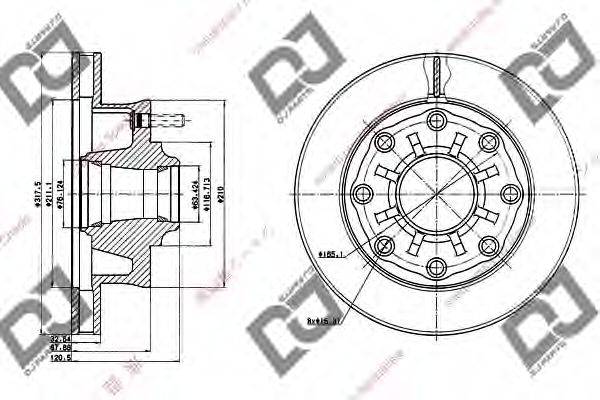 DJ PARTS BD1225 гальмівний диск