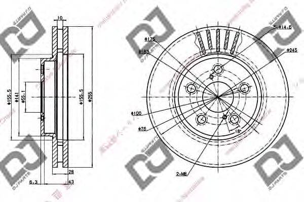 DJ PARTS BD1228 гальмівний диск