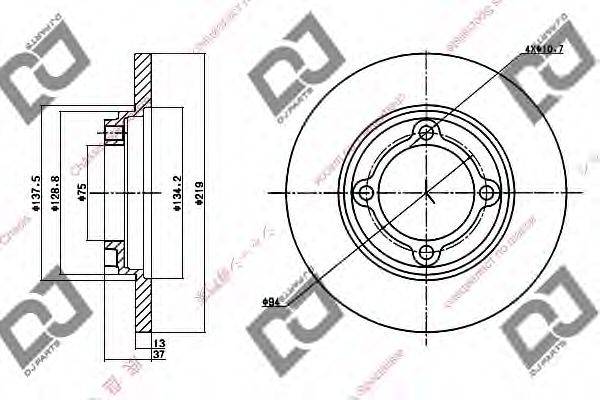 DJ PARTS BD1269 гальмівний диск