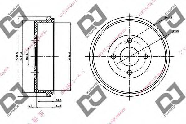 DJ PARTS BR1091 Гальмівний барабан