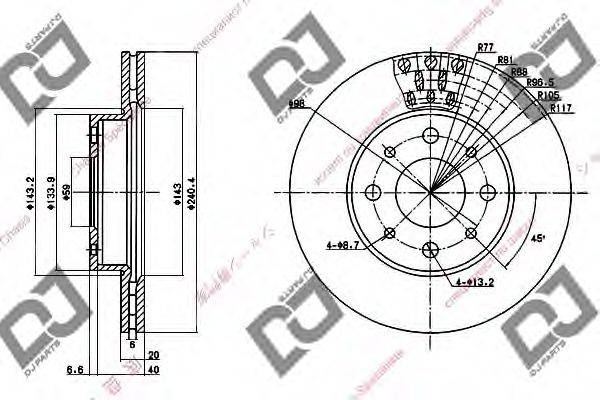 DJ PARTS BD1294 гальмівний диск