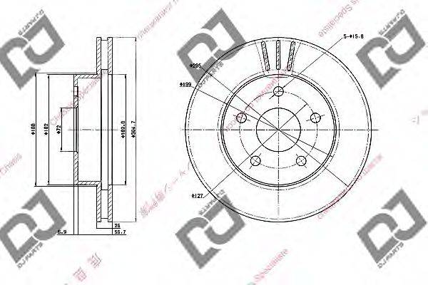 DJ PARTS BD1692 гальмівний диск