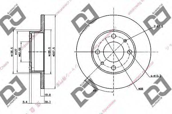 DJ PARTS BD1654 гальмівний диск