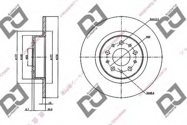 DJ PARTS BD1934 гальмівний диск