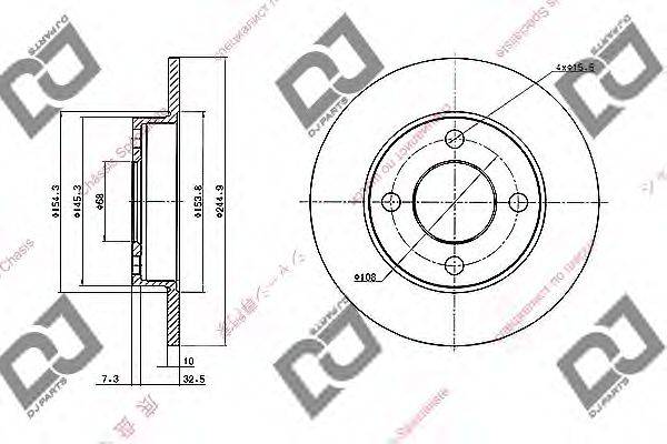 DJ PARTS BD1582 гальмівний диск