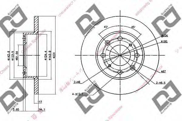 DJ PARTS BD1677 гальмівний диск