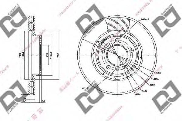 DJ PARTS BD1613 гальмівний диск