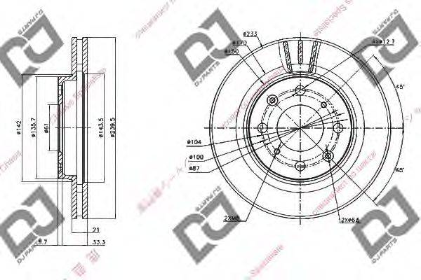 DJ PARTS BD1352 гальмівний диск