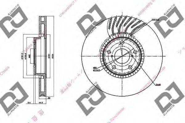 DJ PARTS BD1436 гальмівний диск