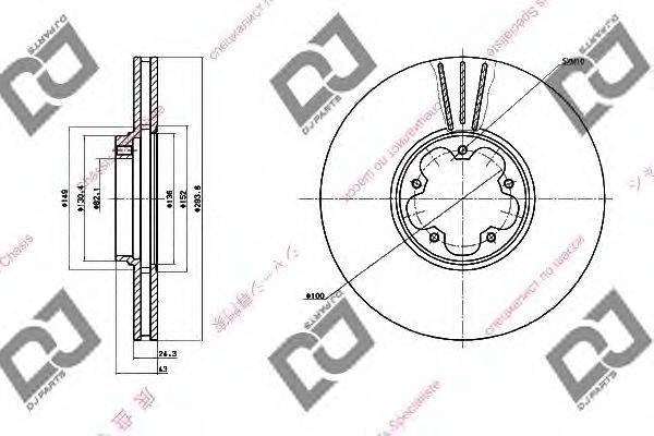 DJ PARTS BD1476 гальмівний диск