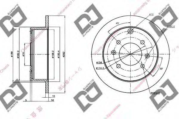 DJ PARTS BD1361 гальмівний диск