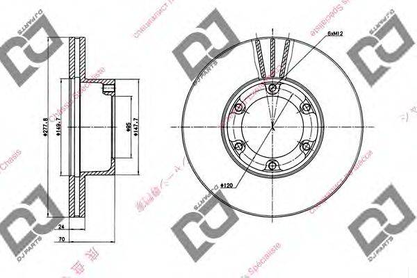 DJ PARTS BD1497 гальмівний диск