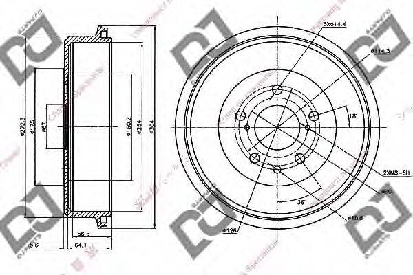 DJ PARTS BR1108 Гальмівний барабан