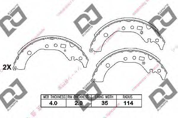 DJ PARTS BS1413 Комплект гальмівних колодок