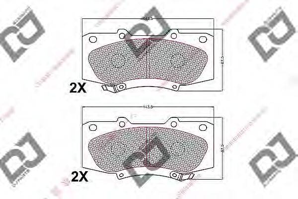 DJ PARTS BP2167 Комплект гальмівних колодок, дискове гальмо