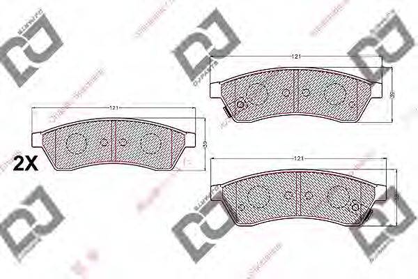 DJ PARTS BP2193 Комплект гальмівних колодок, дискове гальмо