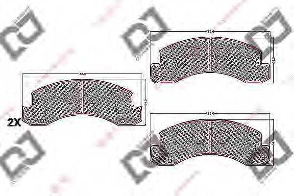 DJ PARTS BP2158 Комплект гальмівних колодок, дискове гальмо