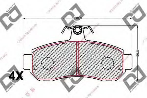 DJ PARTS BP2205 Комплект гальмівних колодок, дискове гальмо