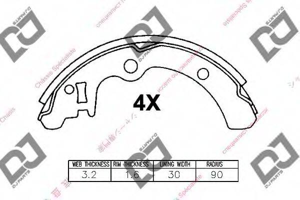 DJ PARTS BS1422 Комплект гальмівних колодок