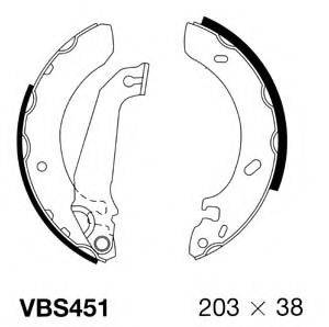 MOTAQUIP VBS451 Комплект гальмівних колодок