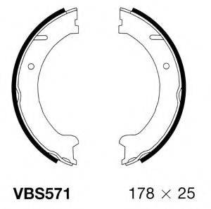 MOTAQUIP VBS571 Комплект гальмівних колодок, стоянкова гальмівна система