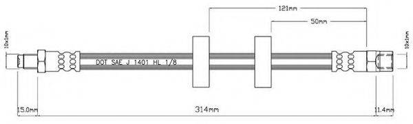 MOTAQUIP VBH387 Гальмівний шланг