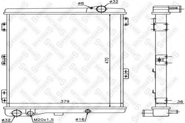 STELLOX 1025080SX Радіатор, охолодження двигуна