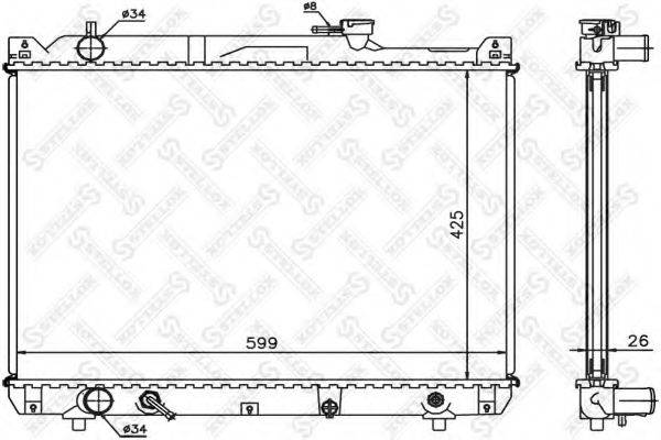 STELLOX 1025180SX Радіатор, охолодження двигуна