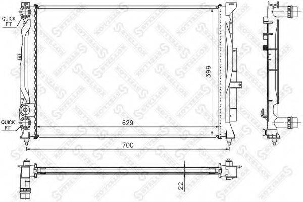 STELLOX 1025288SX Радіатор, охолодження двигуна