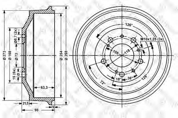 STELLOX 60269906SX Гальмівний барабан