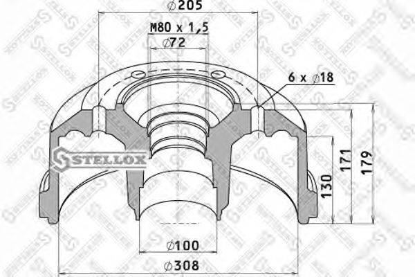 STELLOX 8500165SX Гальмівний барабан