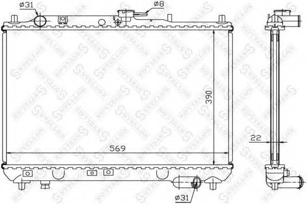 STELLOX 1025292SX Радіатор, охолодження двигуна