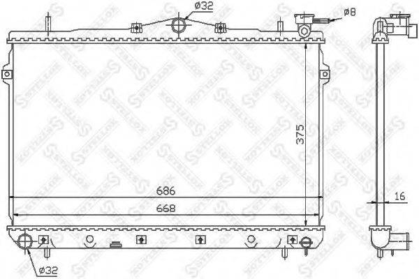 STELLOX 1025304SX Радіатор, охолодження двигуна