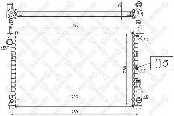 STELLOX 1025395SX Радіатор, охолодження двигуна