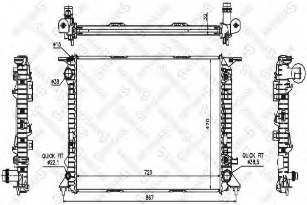 STELLOX 1025525SX Радіатор, охолодження двигуна